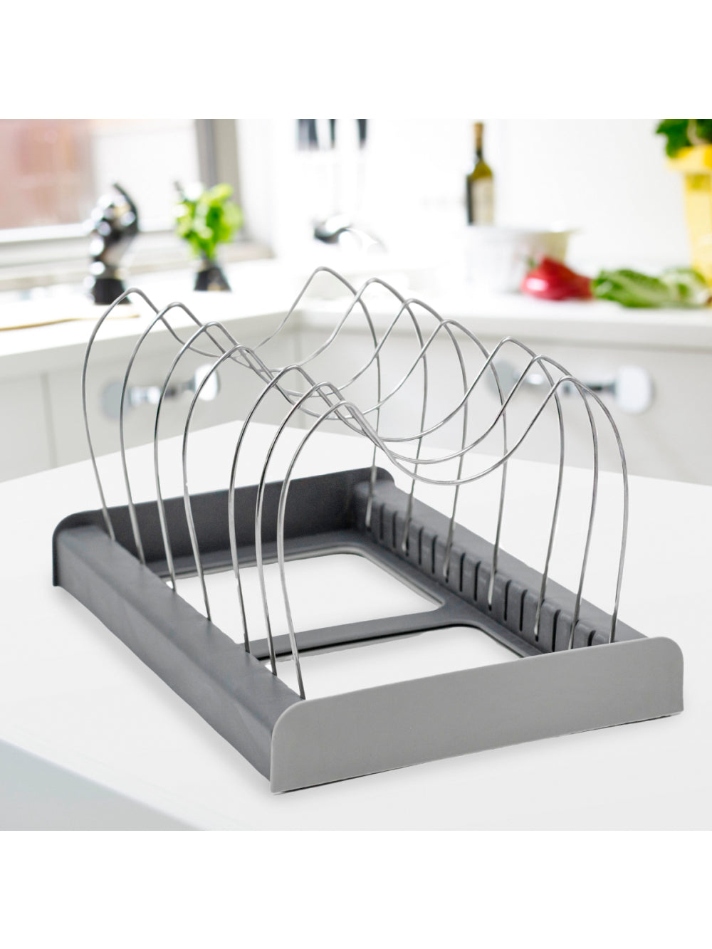 Organizador Tampas Panelas Formas Travessas De Gaveta Ajustavel Cozinha