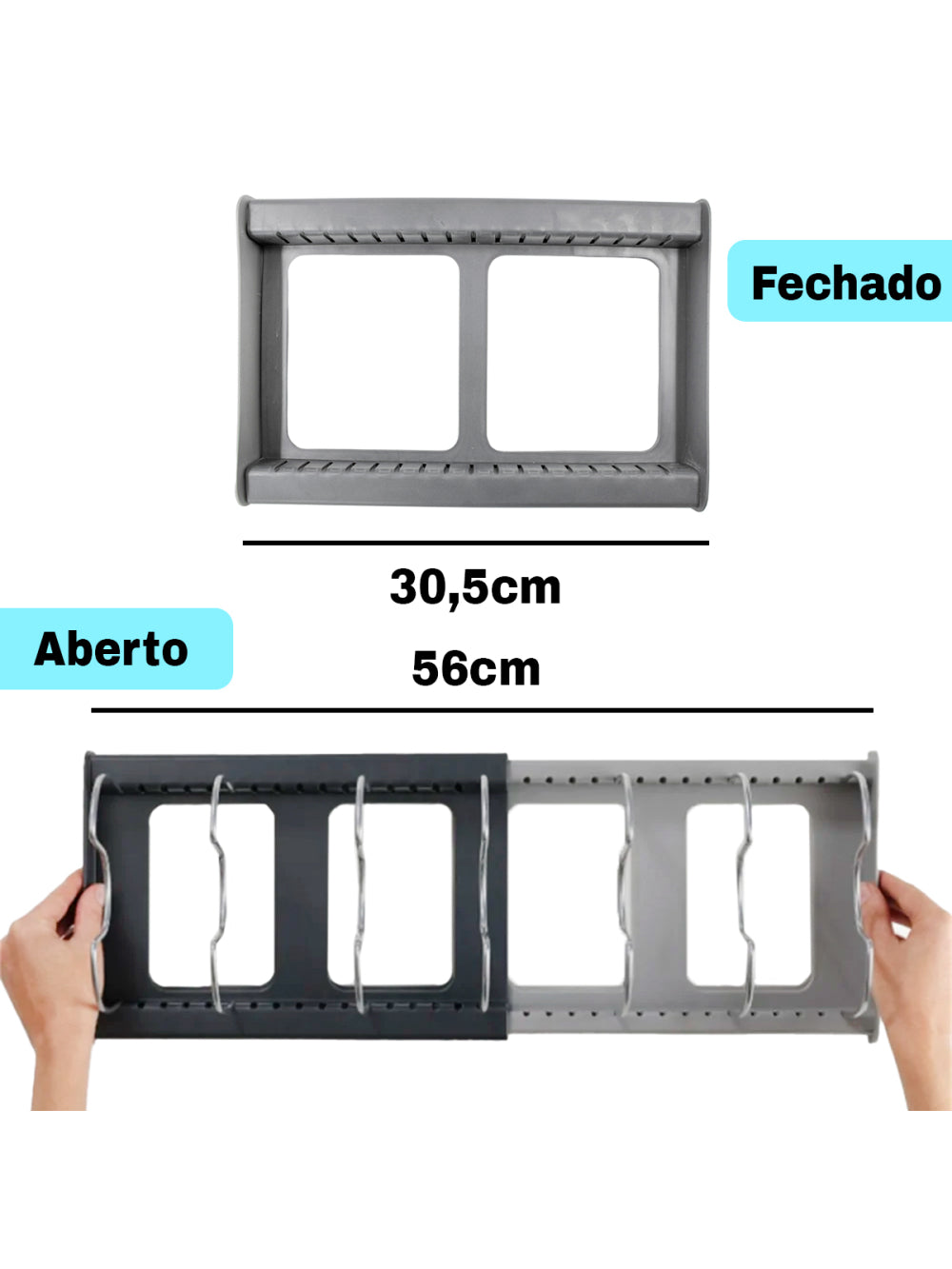 Organizador Tampas Panelas Formas Travessas De Gaveta Ajustavel Cozinha