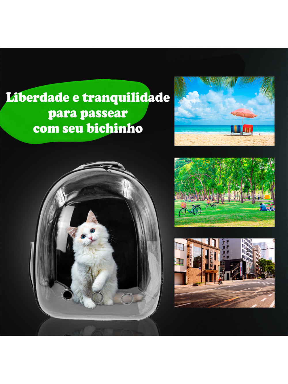 Mochila Pet Visão Panorâmica Gato Cachorro Cão Passeios Astronauta Cor:Azul