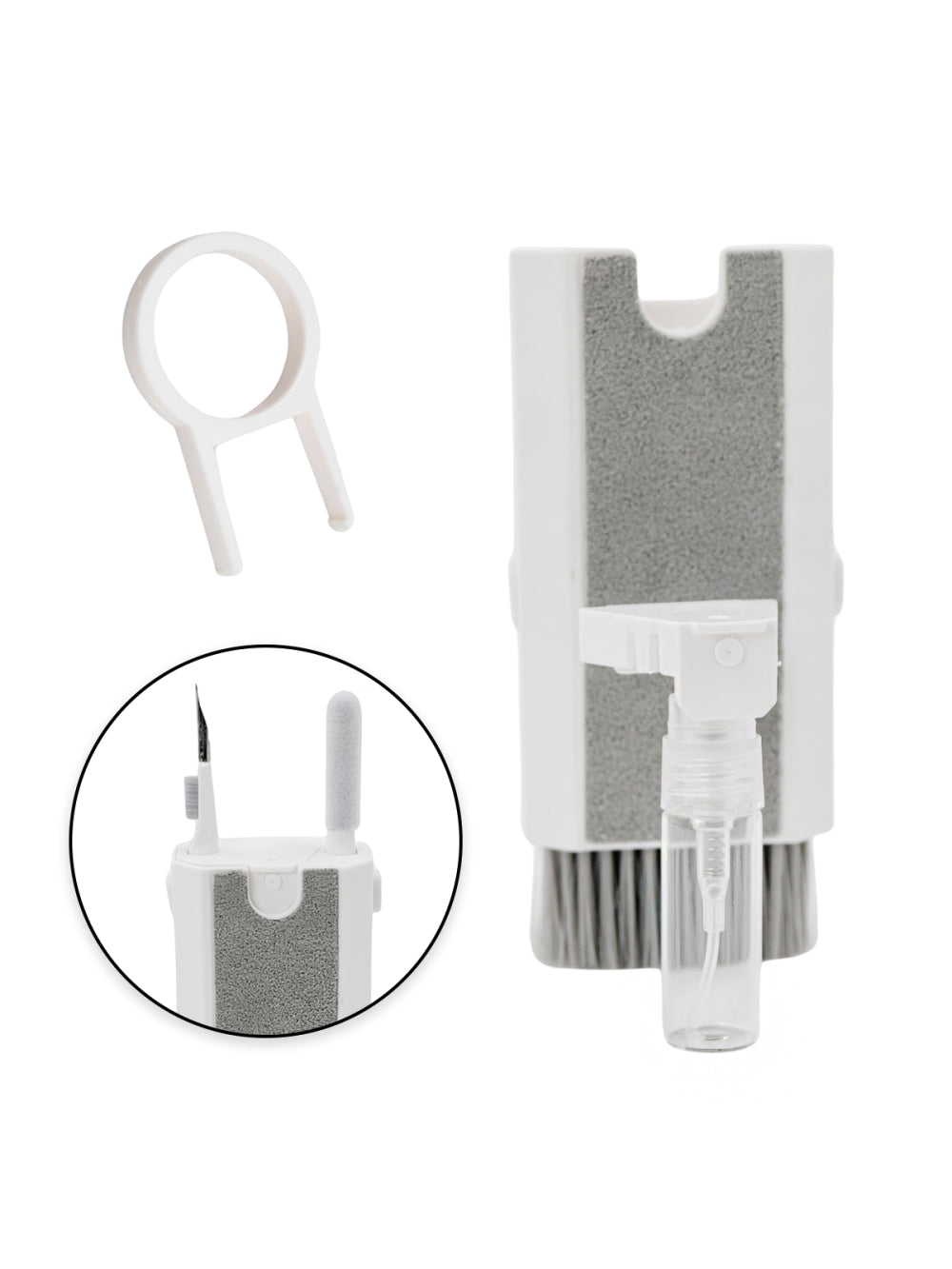 Kit Ferramentas De Limpeza Eletrônicos 8 Em 1 Teclado Headset Fones Notebooks Celulares COR:BRANCO