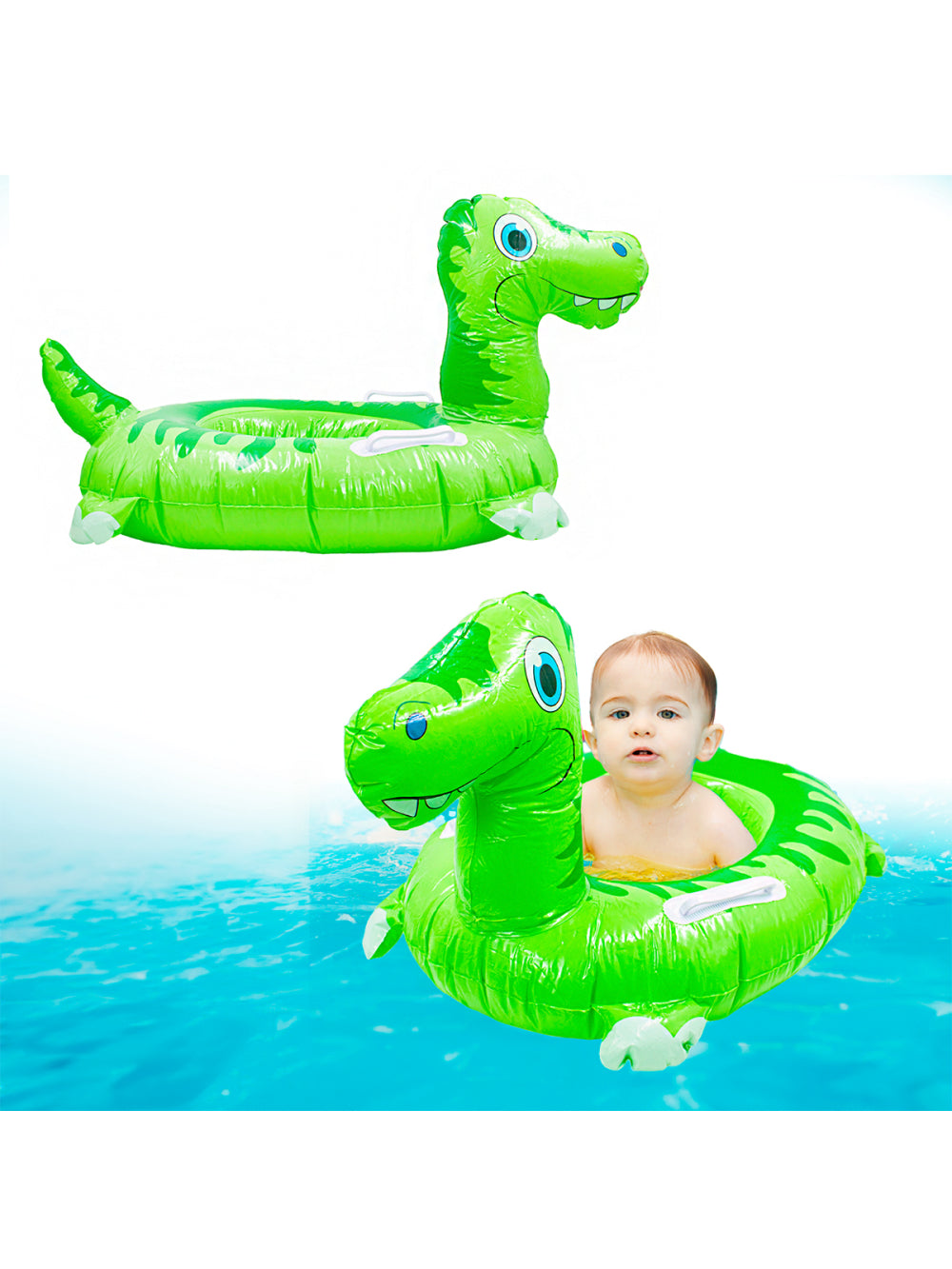 Boia Infantil Inflável Dinossauro Praia Piscina Criança Verão Cor:Verde