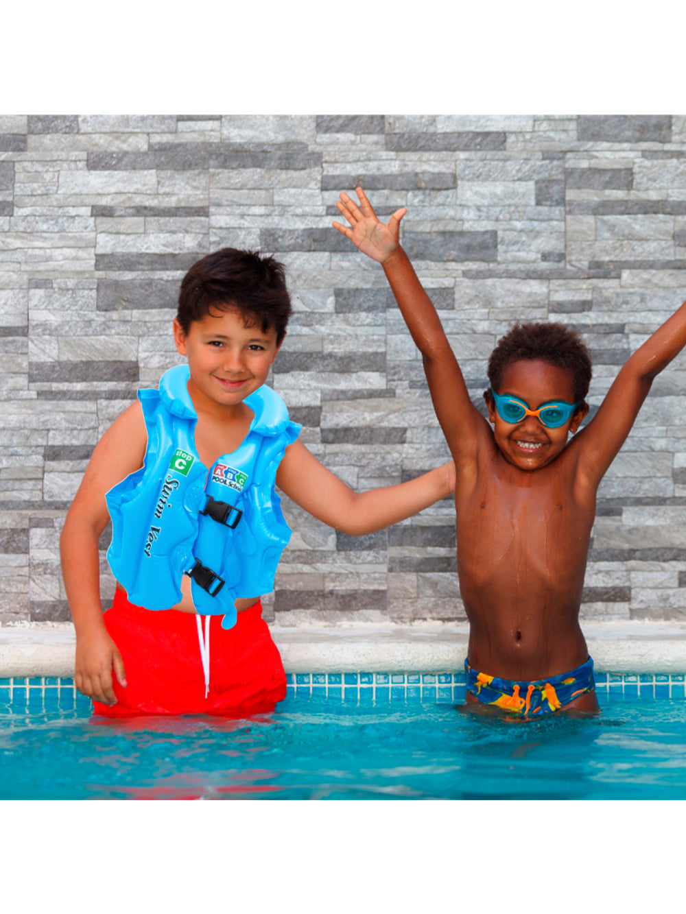Boia Infantil Colete Salva Vidas Praia Piscina Inflável Criança Cor:Azul