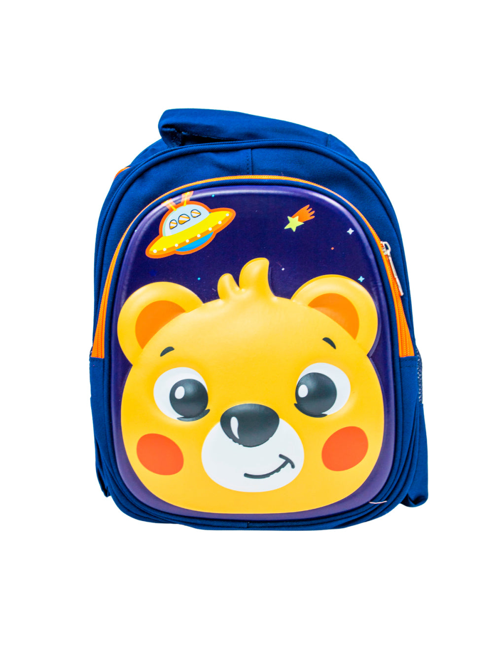 Mochila Escolar Infantil Bichinhos Bolsa De Costas Creche Alto Relevo Modelo:Urso Azul Marinho