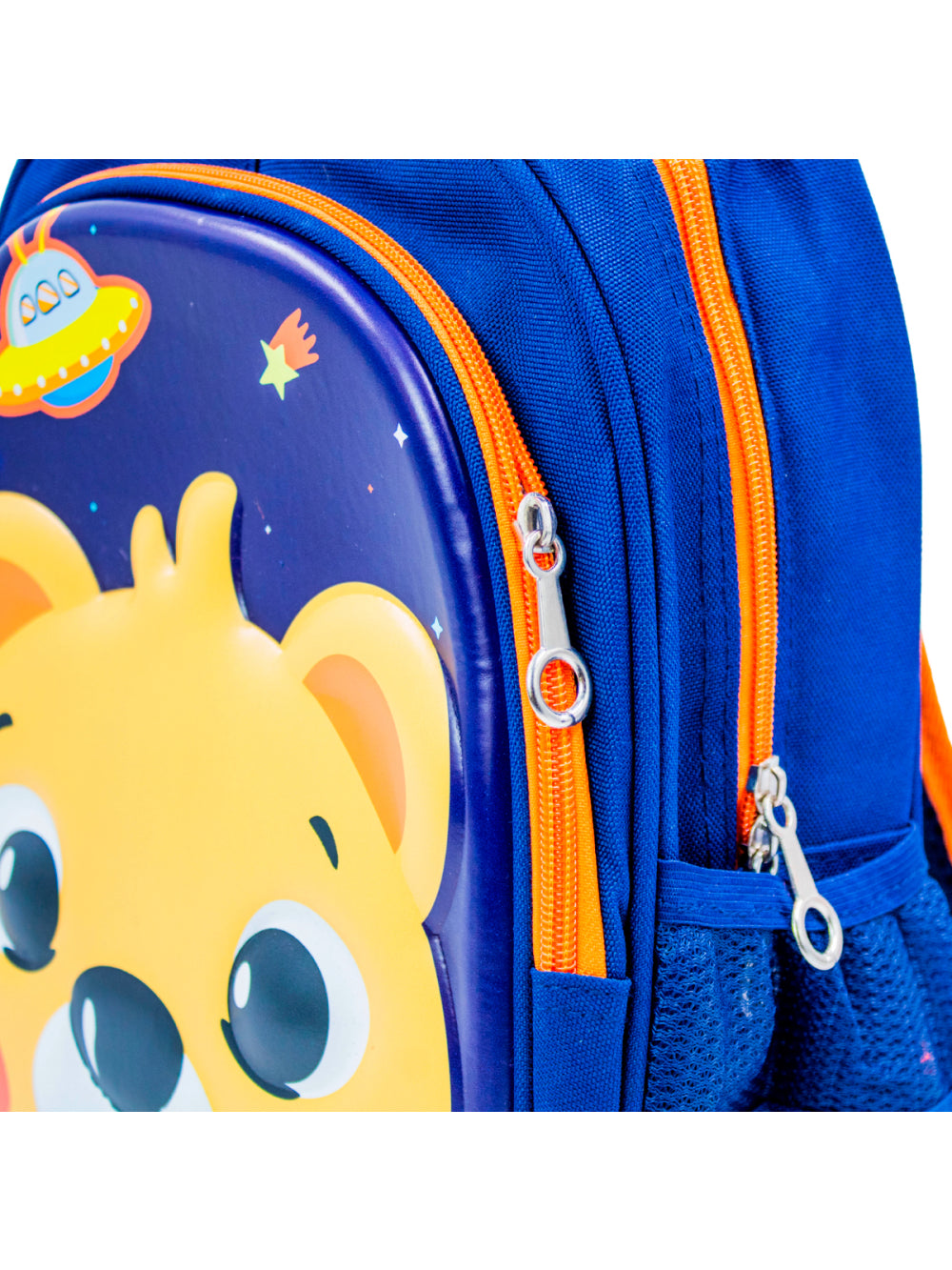 Mochila Escolar Infantil Bichinhos Bolsa De Costas Creche Alto Relevo Modelo:Urso Azul Marinho