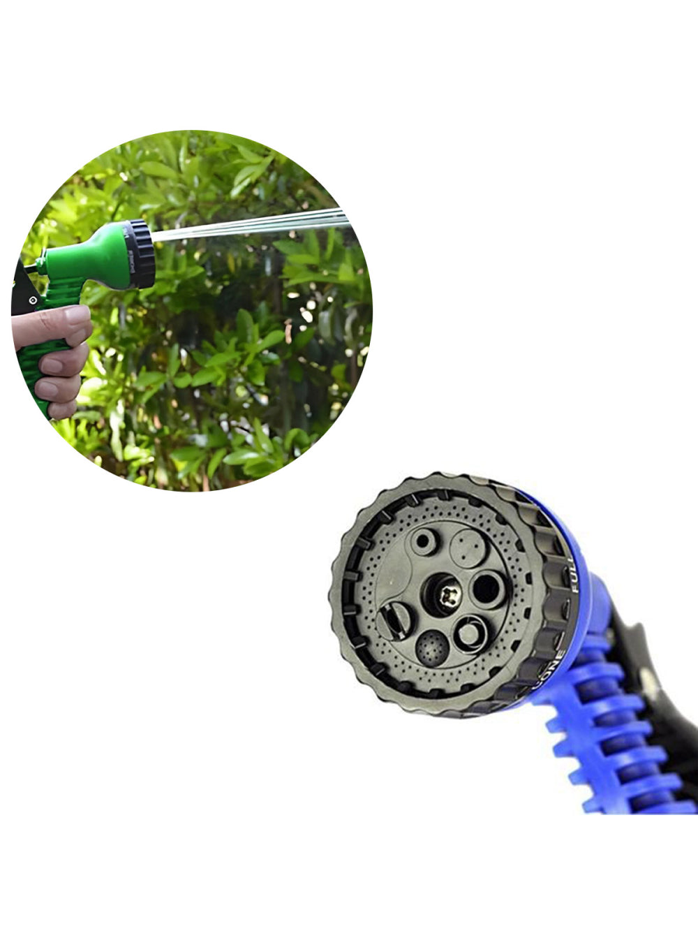 Mangueira Jardim Expansível 15 Metros Resistente Jatos D Água Cor:Verde