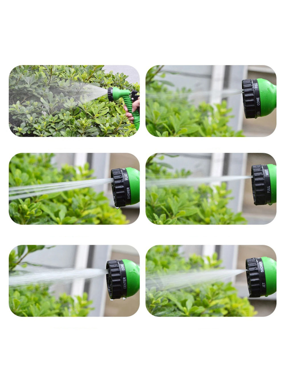 Mangueira Jardim Expansível 15 Metros Resistente Jatos D Água Cor:Verde