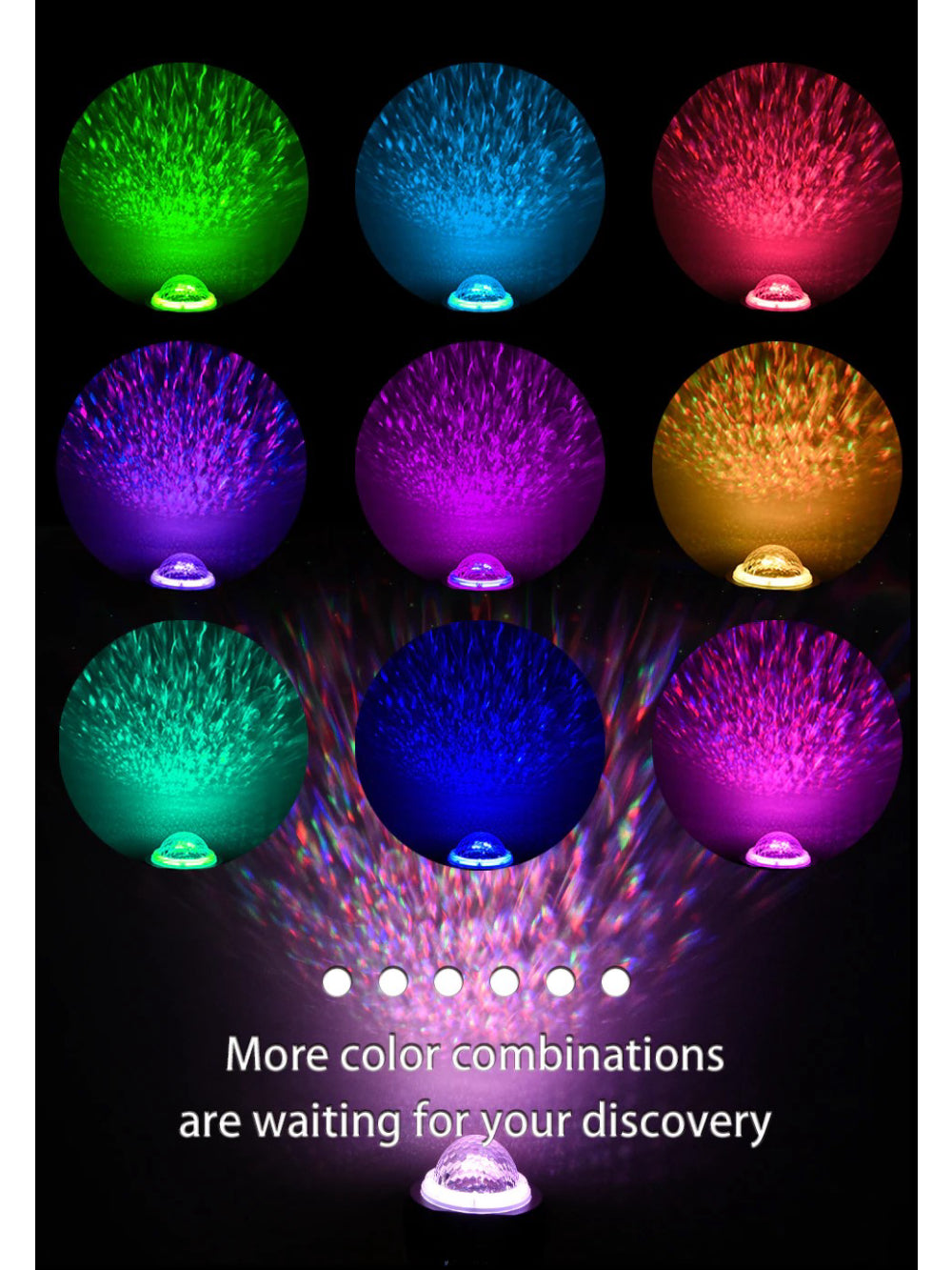 Luminaria Pojeção De Estrelas Universo Caixa De Som Bluetooth Cor:Preto