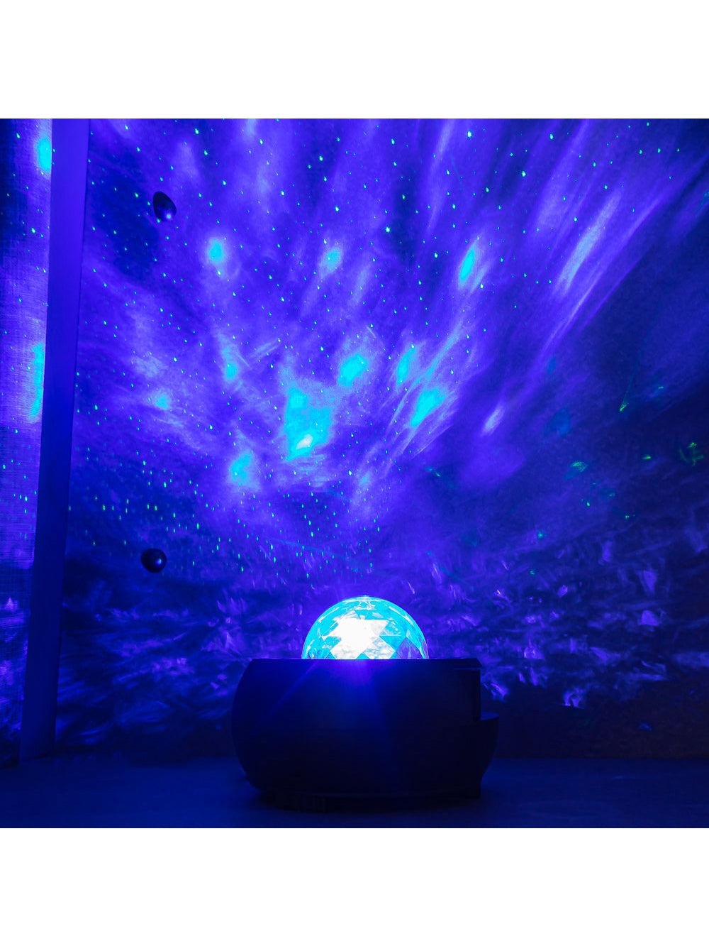 Luminaria Pojeção De Estrelas Universo Caixa De Som Bluetooth Cor:Preto