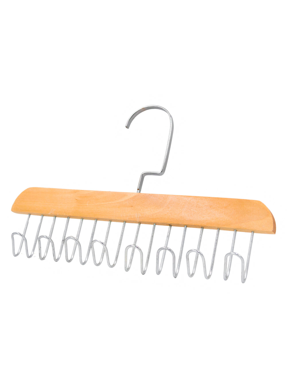 Cabide Madeira Rotativo Ganchos Organizador Armário Closet Cor:Marrom