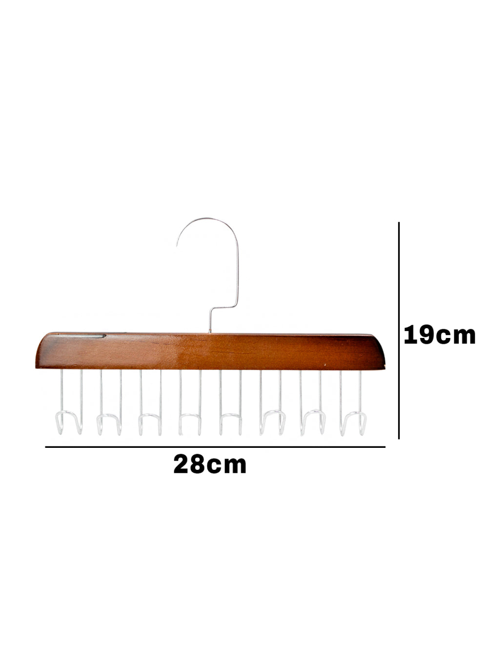Cabide Madeira Rotativo Ganchos Organizador Armário Closet Cor:Marrom