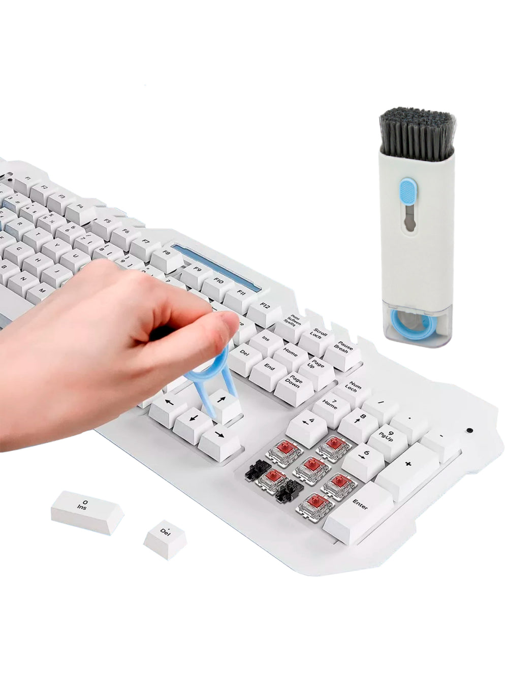 Escova Limpeza 7 Em 1 Teclado Fone Ouvido Celular Macia Cor:Rosa