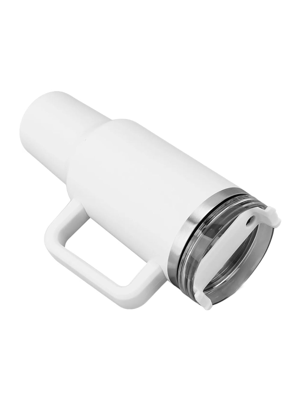 Copo Térmico Aço Inox 1200ml Caneca C/ Alça Canudo Água Gelada Quente Cor:Branco