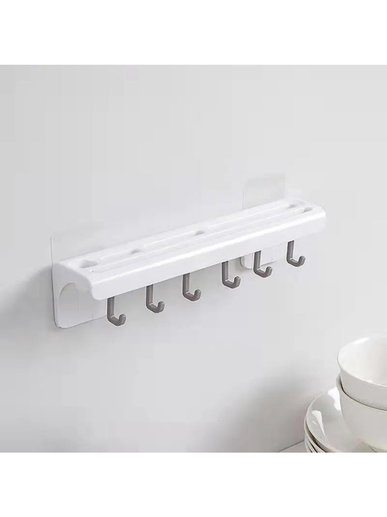 Suporte De Cozinha Porta Talheres Facas Faqueiro 6 Ganchos Cor:Cinza