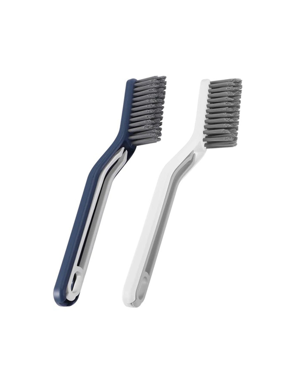 Escova Multiuso Limpeza Cantos Pinça 2 em 1 Banheiro Cozinha Cor:Branco