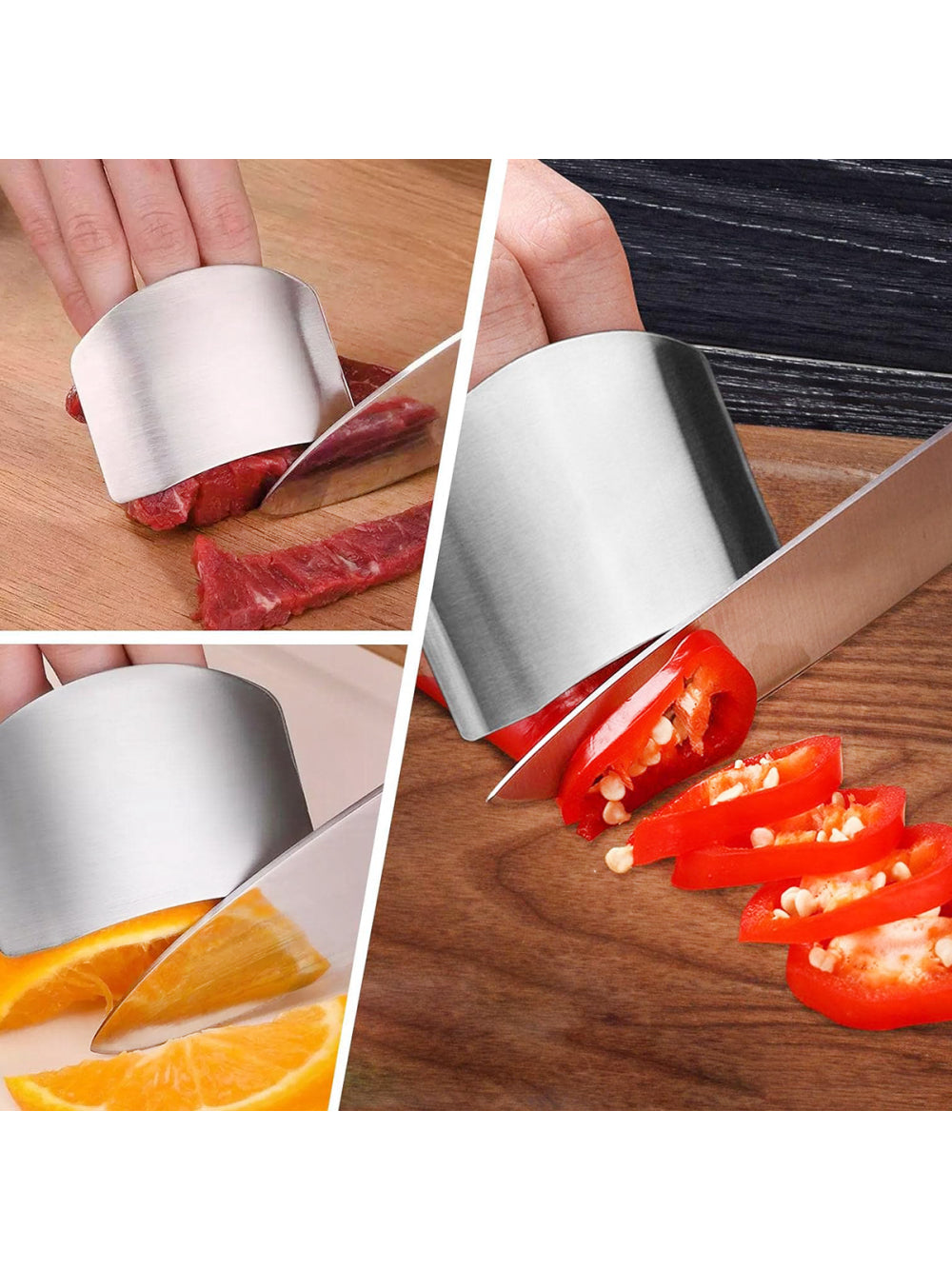Protetor De Dedos Aço Inox Cortar Legumes Verduras Cozinha