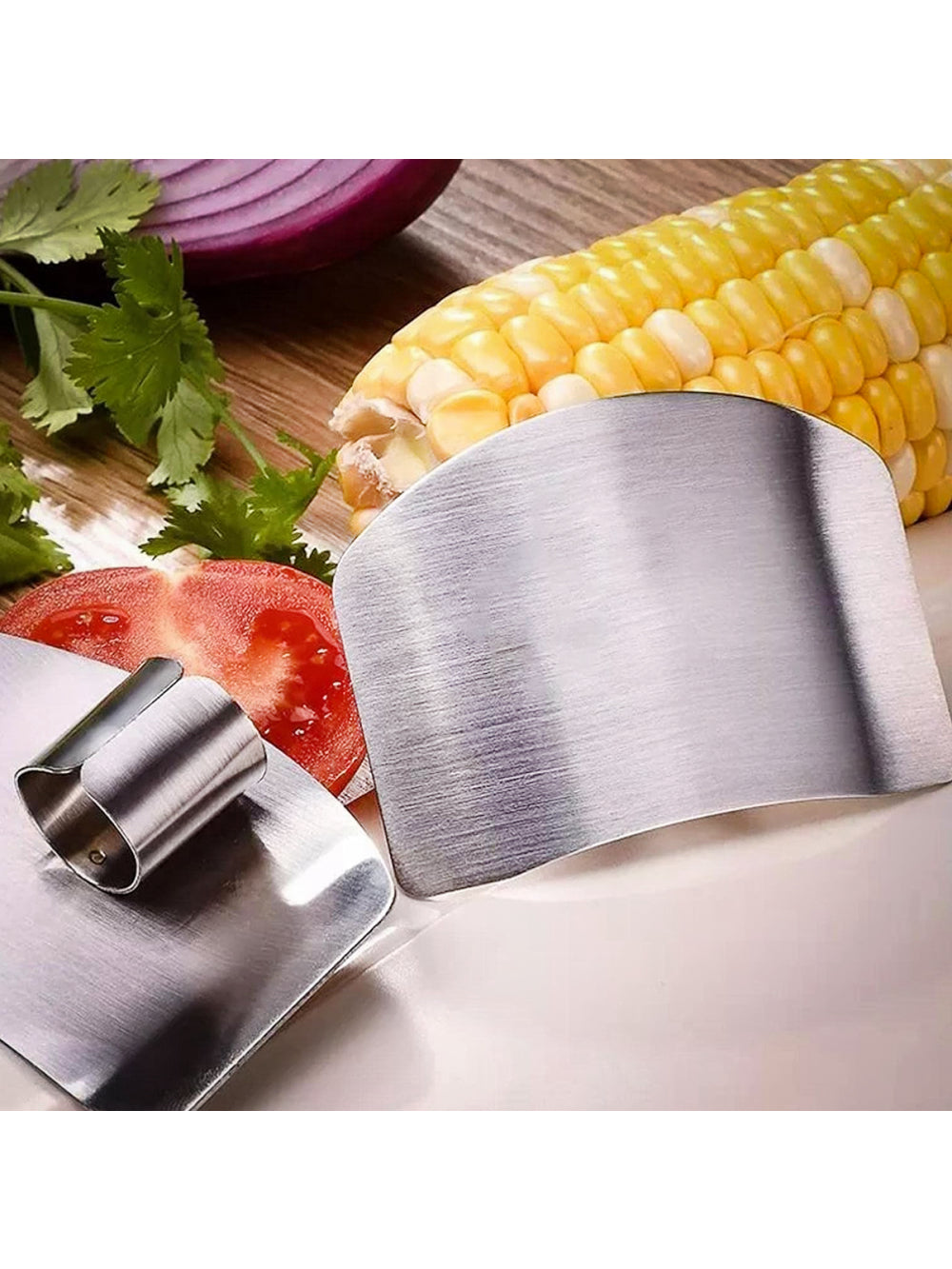 Protetor De Dedos Aço Inox Cortar Legumes Verduras Cozinha