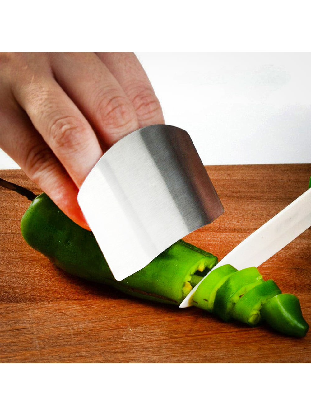 Protetor De Dedos Aço Inox Cortar Legumes Verduras Cozinha