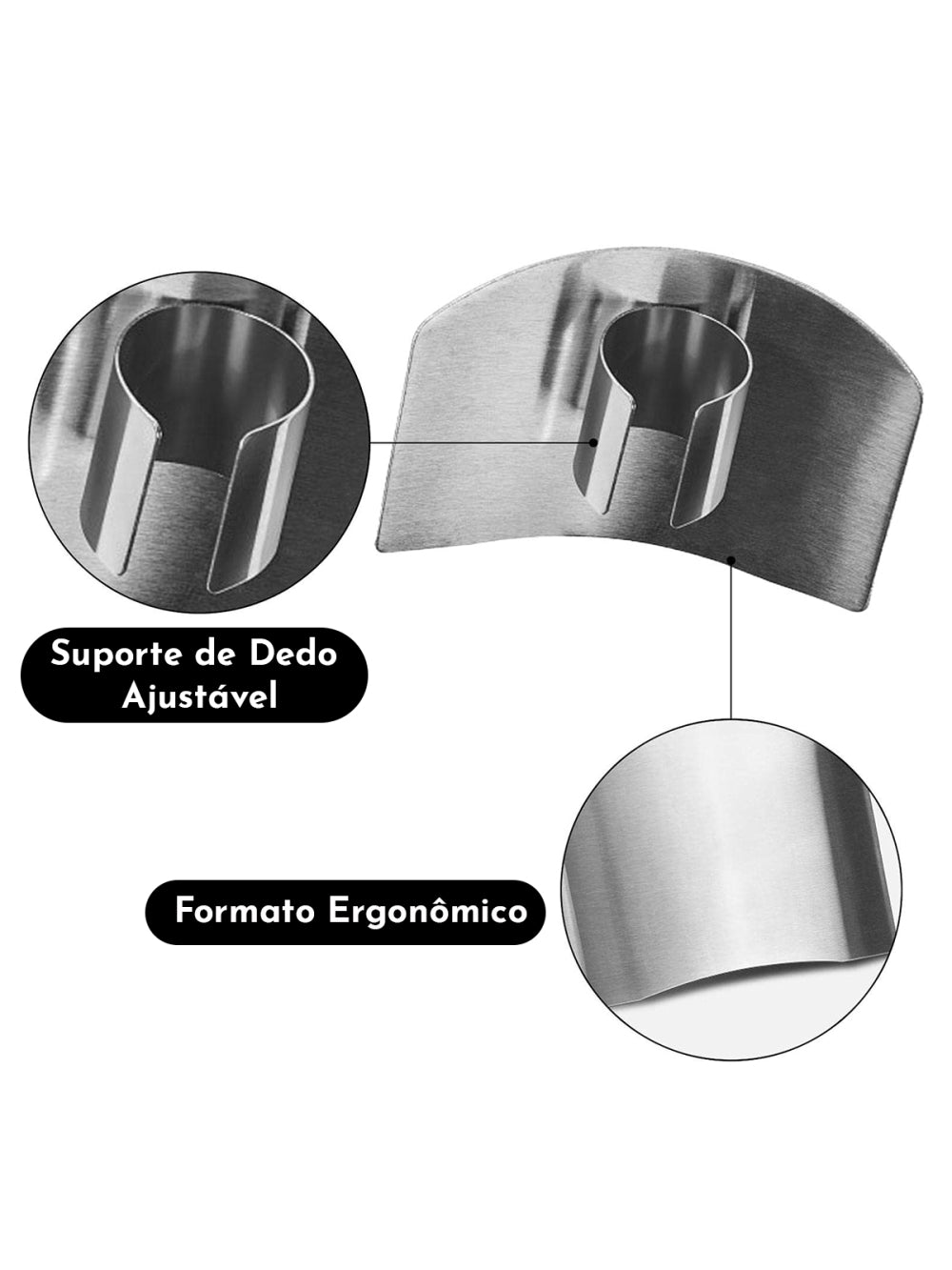 Protetor De Dedos Aço Inox Cortar Legumes Verduras Cozinha