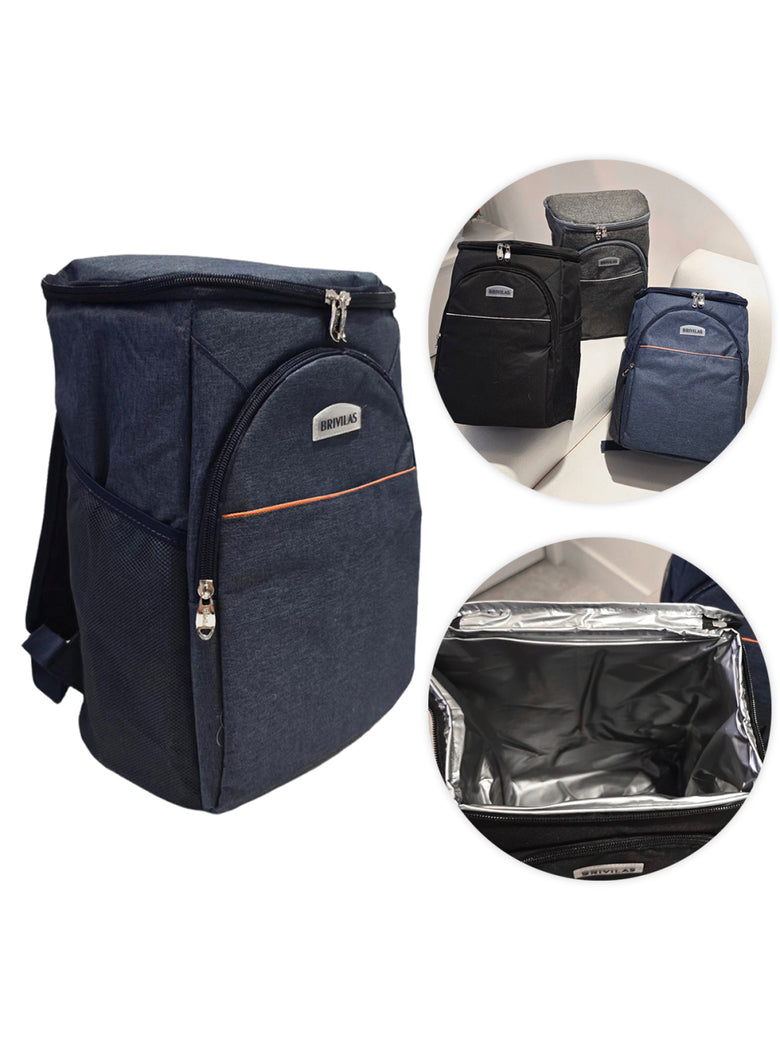 Mochila Bolsa Térmica Cooler Praia Passeio Marmita Cerveja Cor:Preto