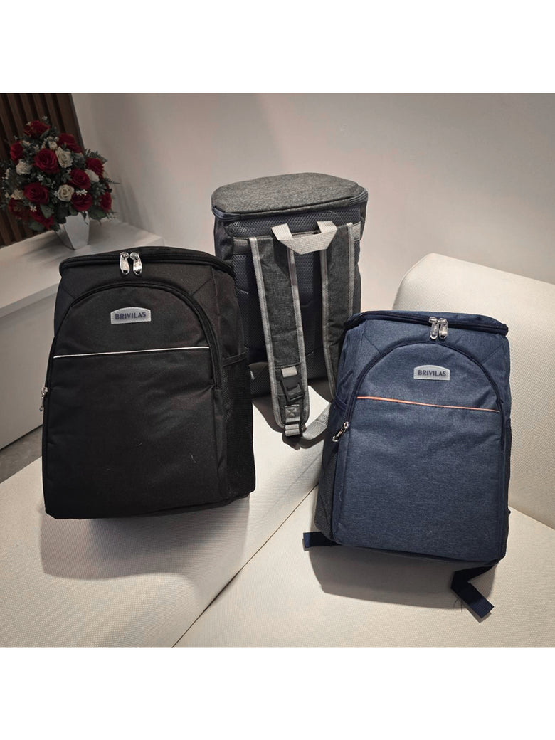 Mochila Bolsa Térmica Cooler Praia Passeio Marmita Cerveja Cor:Preto