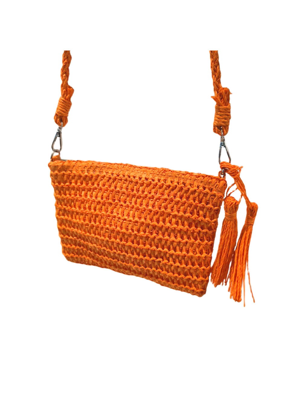 Bolsa Artesanal Lateral Transversal Casual Praia Festa Cor:Laranja