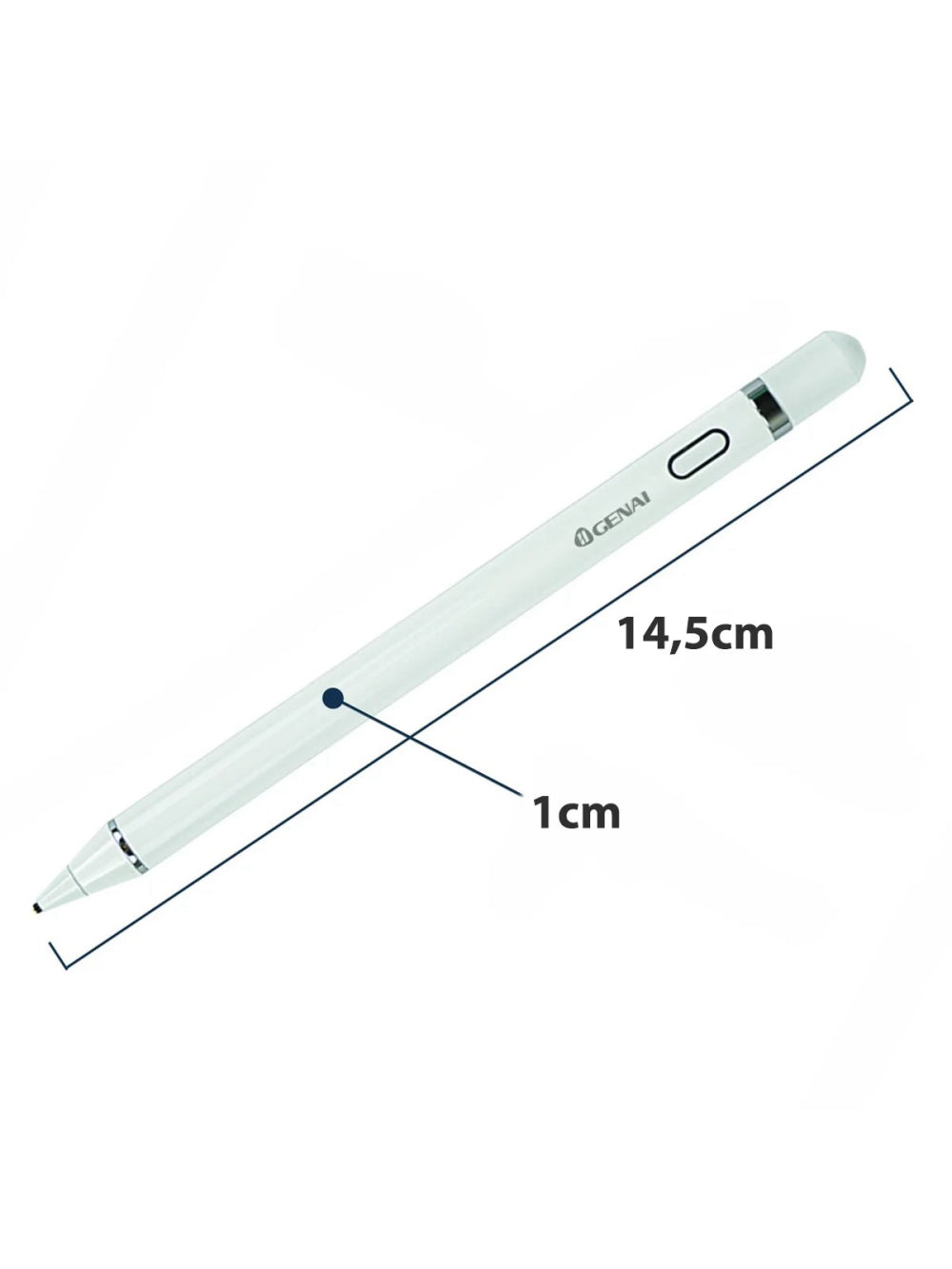 Caneta Touch Ponta Fina Stylus Alta Precisão Universal Tablet Cor:Branco