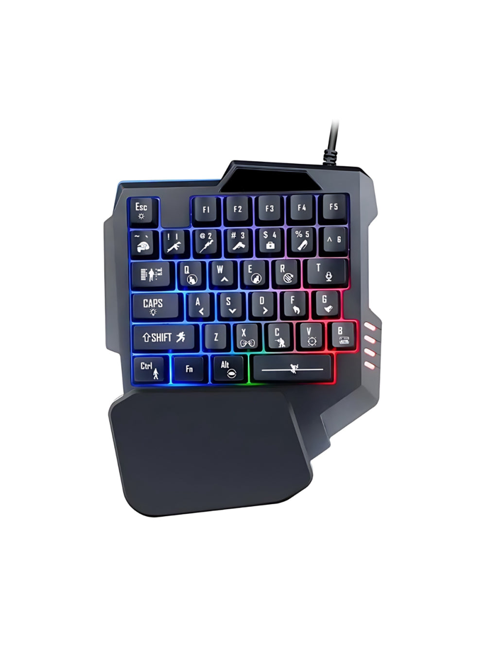 Teclado Gamer Rgb Uma Mão Semi Mecânico Jogos USB