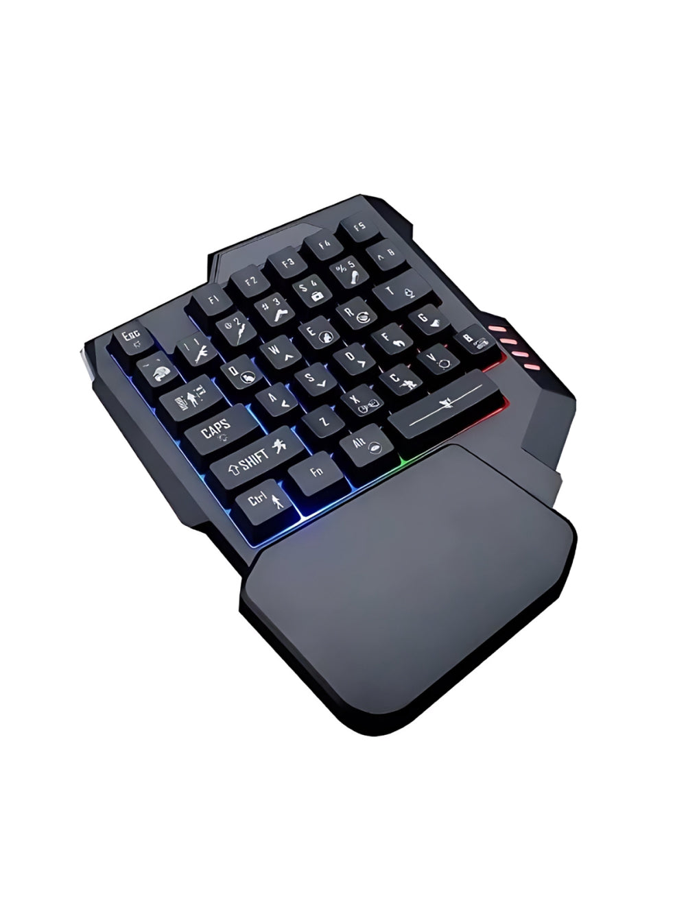 Teclado Gamer Rgb Uma Mão Semi Mecânico Jogos USB