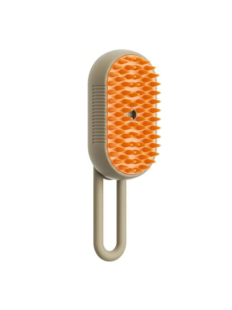 Escova Tira Pelo Vapor Retrátil Pet Usb Recarregável Cão Gato Cor:Laranja