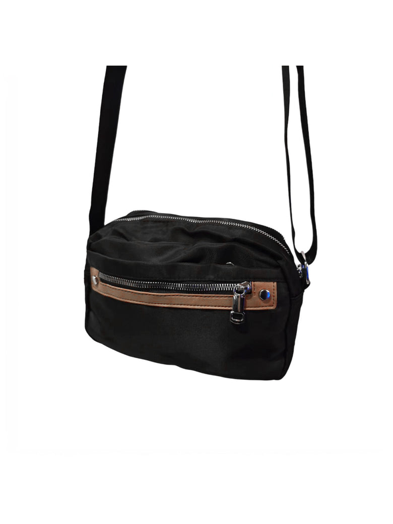 Pochete Bolsa Transversal Retangular Alça Ajustável Casual Lisa Cor:Preto