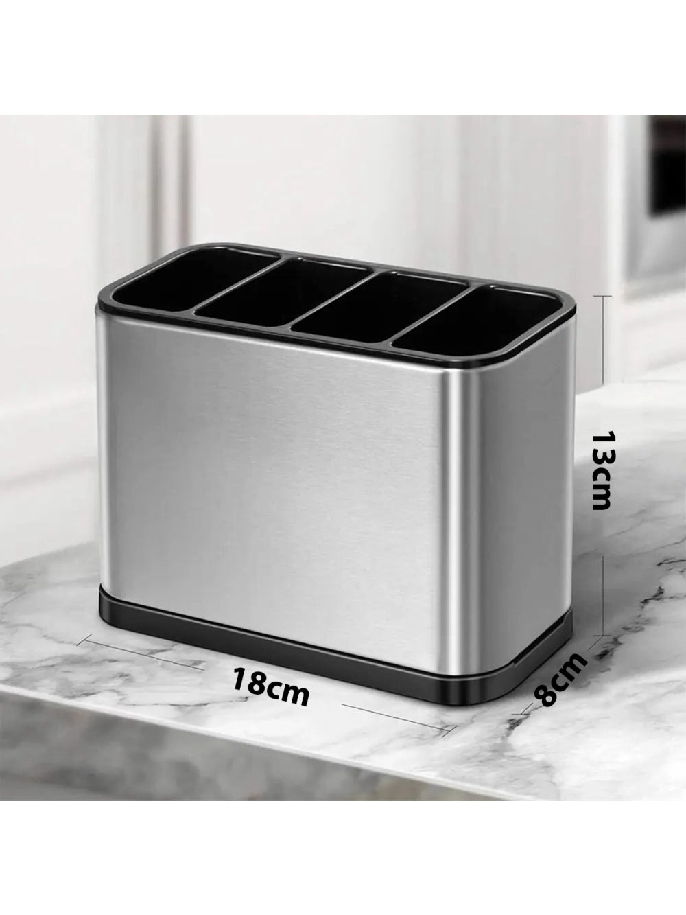 Porta Talher Escorredor Inox 4 Divisórias Pia Cozinha