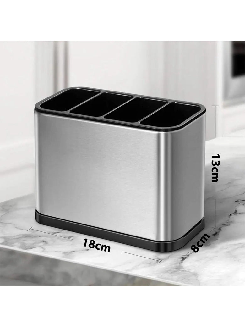 Porta Talher Escorredor Inox 4 Divisórias Pia Cozinha
