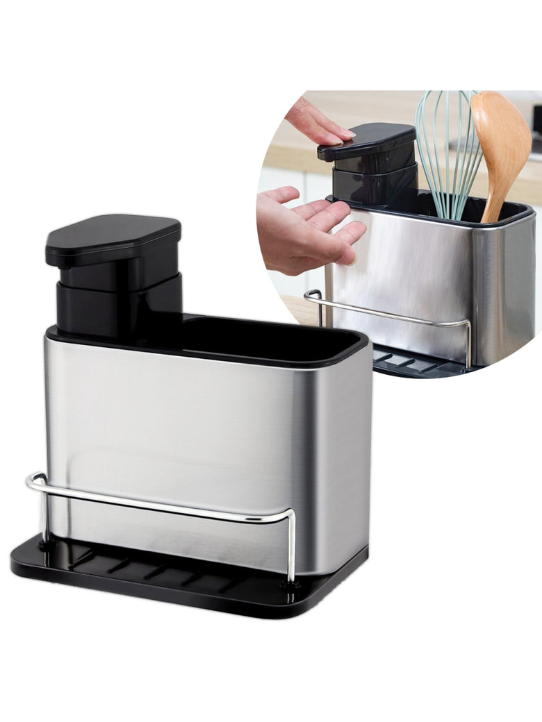 Porta Detergente Organizador Pia Cozinha Dispenser Sabão Inox
