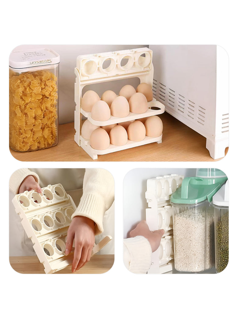 Porta Ovos Bandeja Dispenser Dobrável Organizadora Ate 24 Un