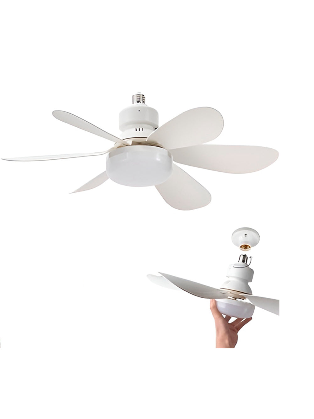 Ventilador De Teto Luz Led Silencioso 40W E27 6 Pás