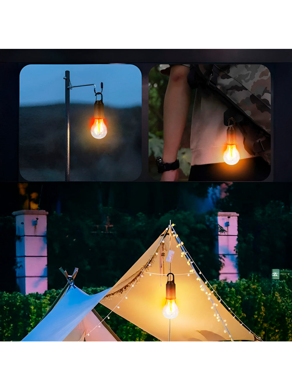 Luminária LED Para Acampamento Recarregável Portátil