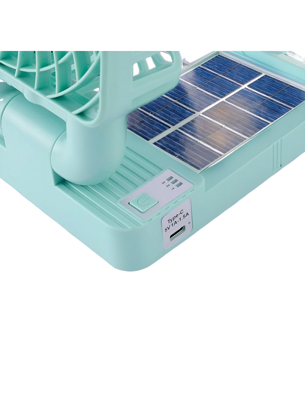 Ventilador Dobrável Portátil Carregamento Solar E Cabo USB