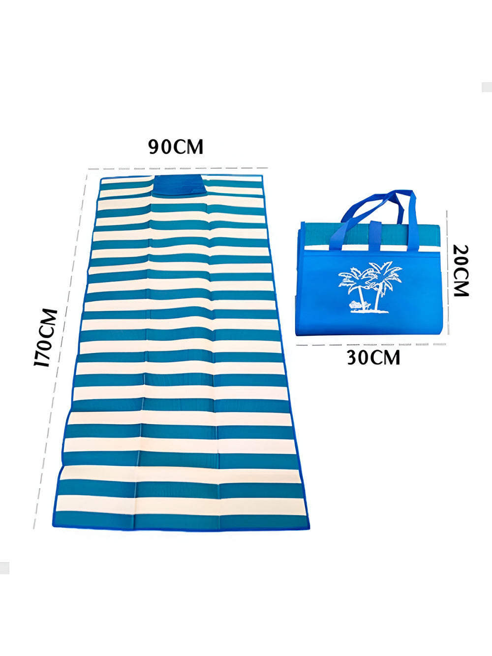 Esteira Bolsa Com Alça de Praia Piscina Impermeável Cor:Azul