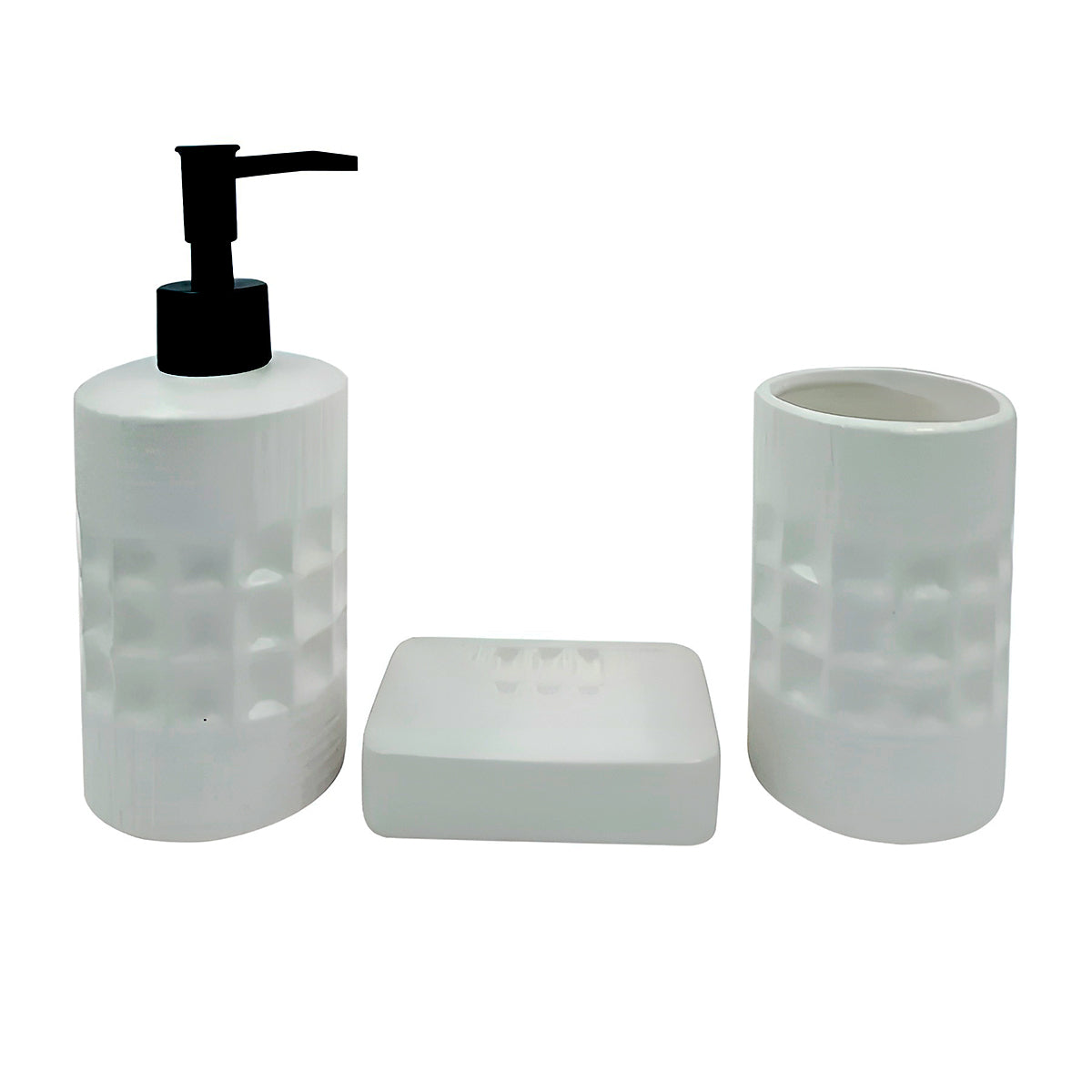 Conjunto Para Banheiro 3 Peças Bancada Pia Organização Modelo:Malta;Cor:Preto