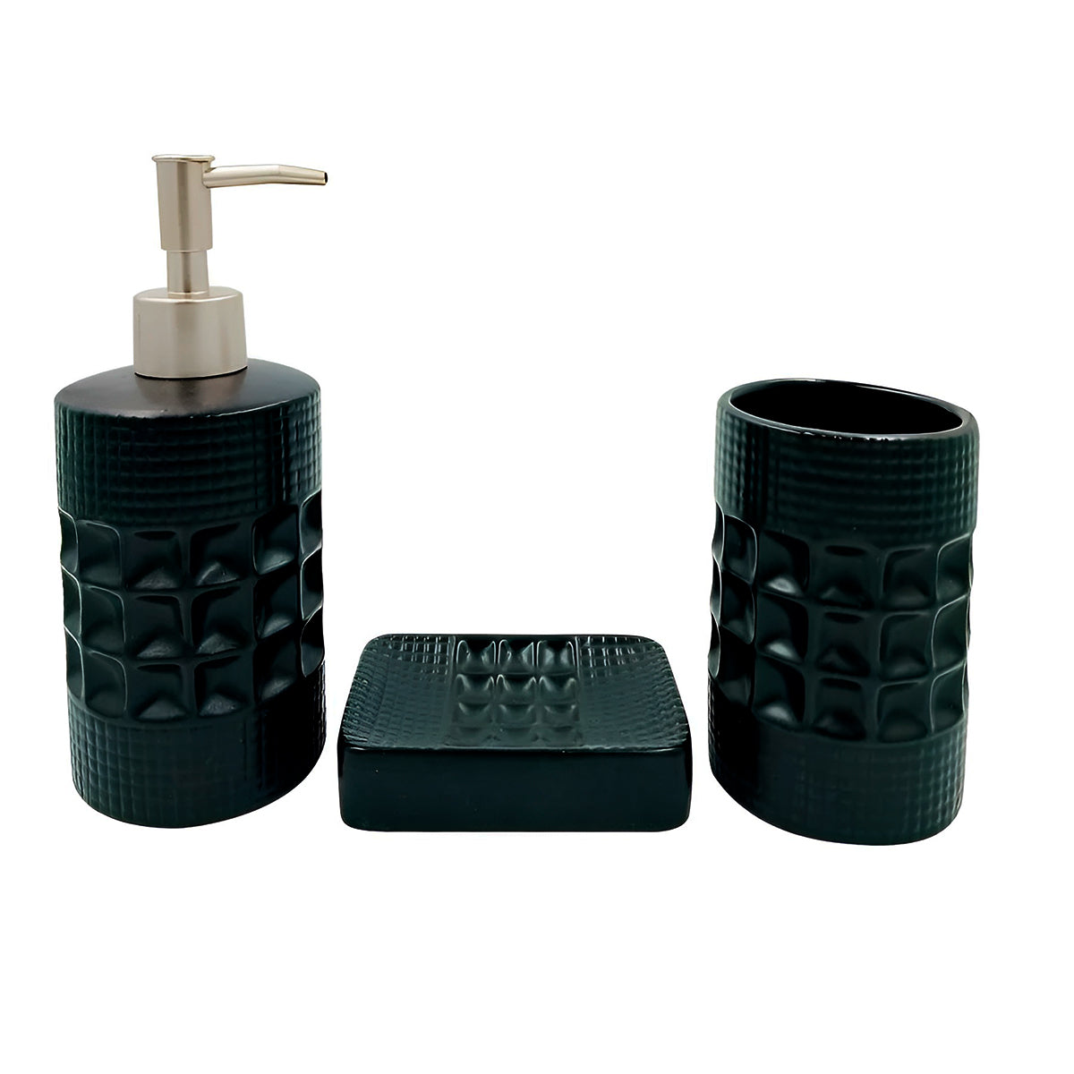 Conjunto Para Banheiro 3 Peças Bancada Pia Organização Modelo:Malta;Cor:Preto