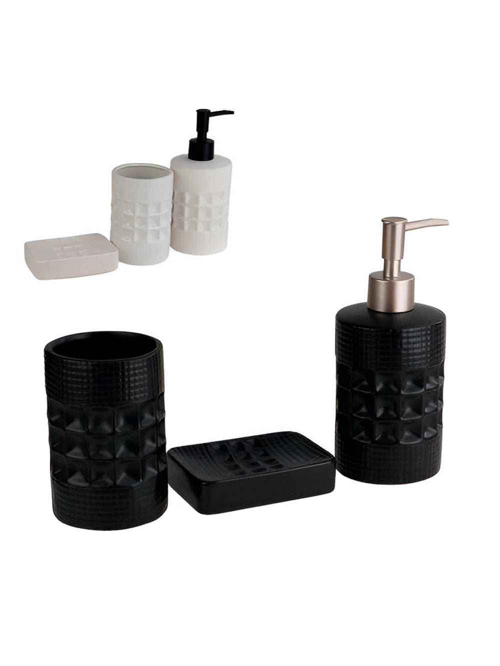 Conjunto Para Banheiro 3 Peças Bancada Pia Organização Modelo:Pequim;Cor:Preto