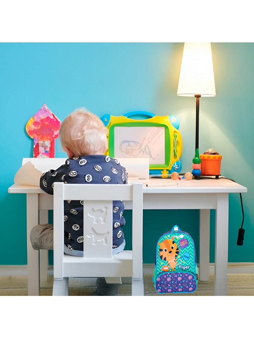 Mochila Infantil Com Bolso Externo Animais Escola Passeio Estampa:Dinossauro