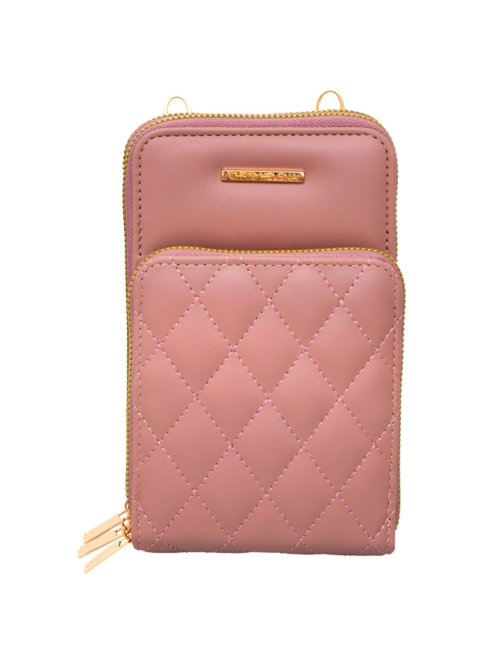 Bolsa Carteira Feminina Com Alça Textura Matelassê Cor:Bege