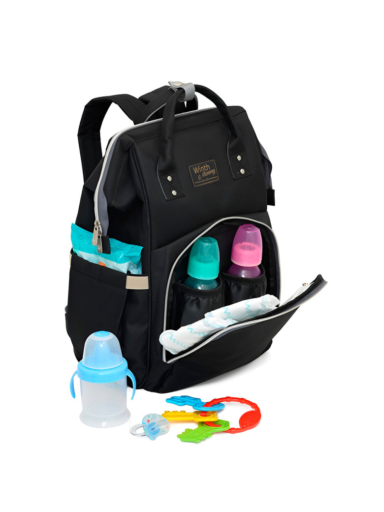 Mochila Maternidade Impermeável Multifuncional Bebê Cor:Preto