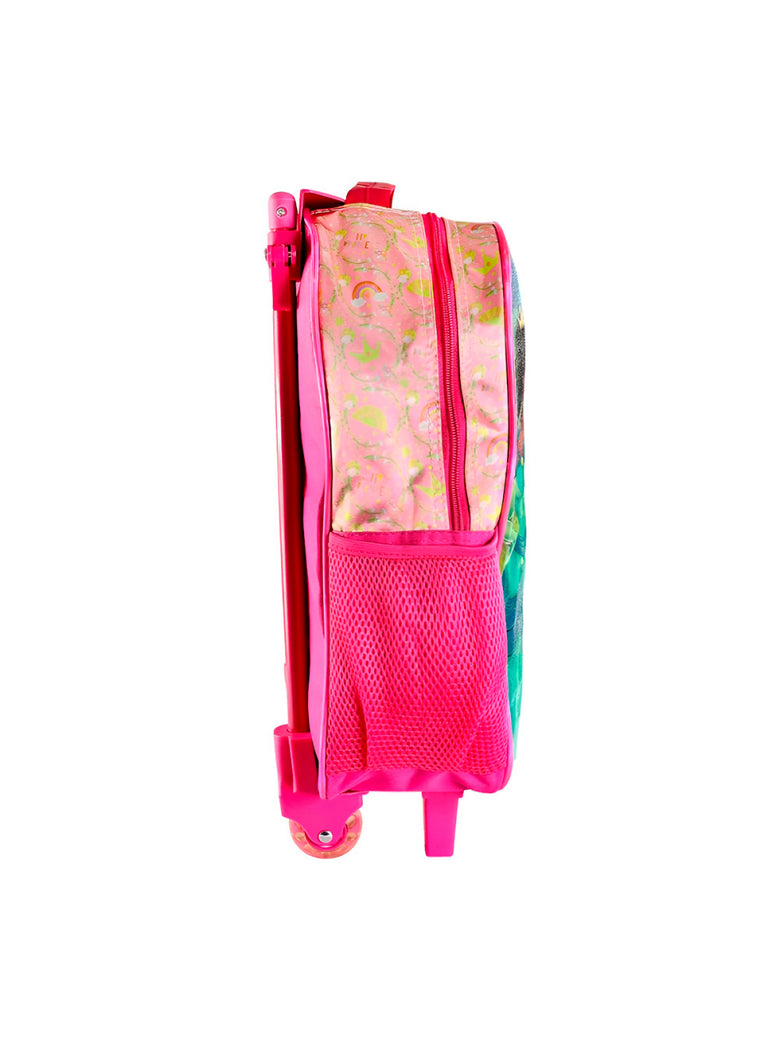 Conjunto Mochila Escolar Infantil Princesas de Rodinhas Cor:Pink
