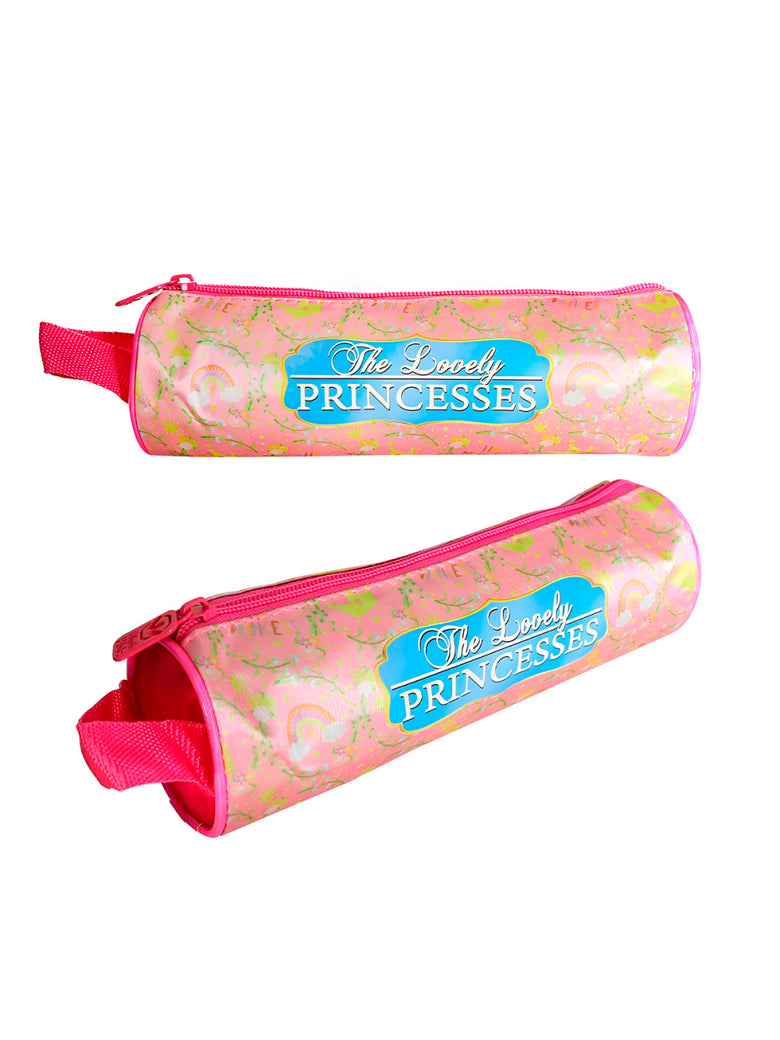 Conjunto Mochila Escolar Infantil Princesas de Rodinhas Cor:Pink