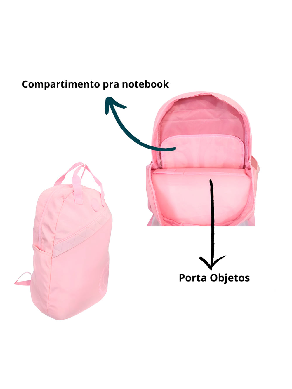 Mochila Escolar Juvenil de Costas Coloridas Escola Passeio Cor:Laranja