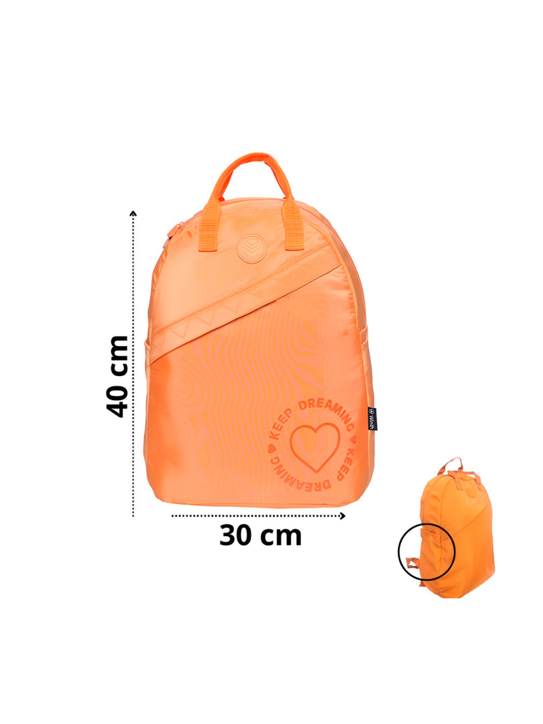 Mochila Escolar Juvenil de Costas Coloridas Escola Passeio Cor:Laranja