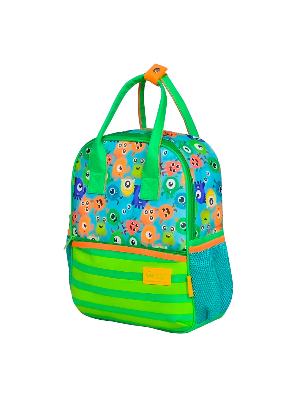 Mochila de Costas Bolsa Infantil Baby Masculina Monstrinhos Cor:Verde