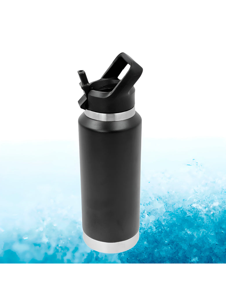 Garrafa Térmica Flip Squeeze Alça Canudo 1000ml Academia Cor:Amarelo